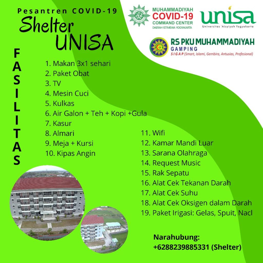 fasilitas shelter unisa yogyakarta